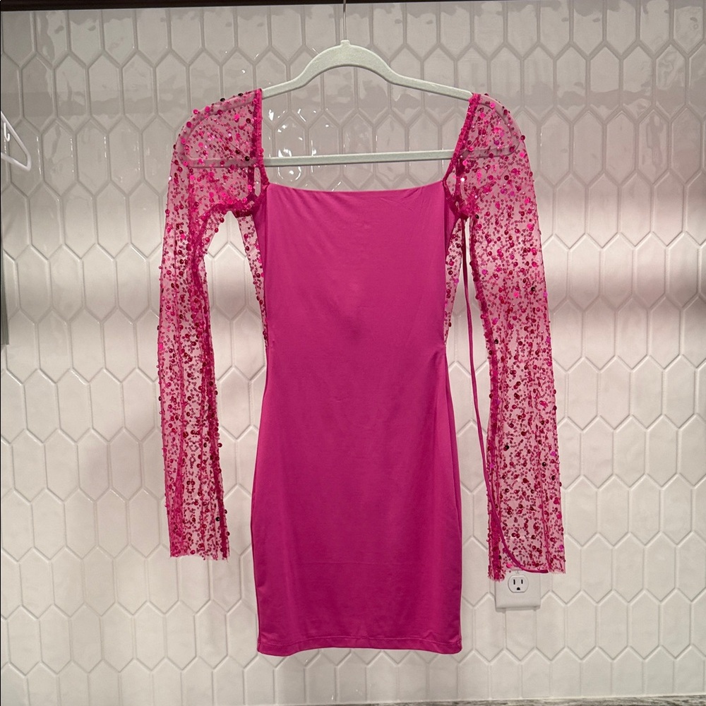 Lucy in the Sky Fuchsia Long Sleeve Dress